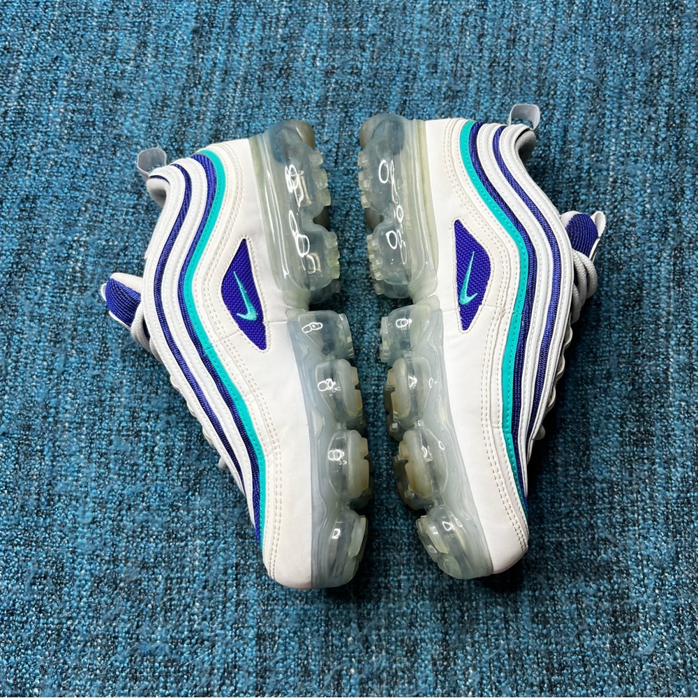 Nike Air VaporMax 97 GS Sneakers White Indigo Burst Hyper Jade Youth 5.5/Women 7 - Picture 6 of 9